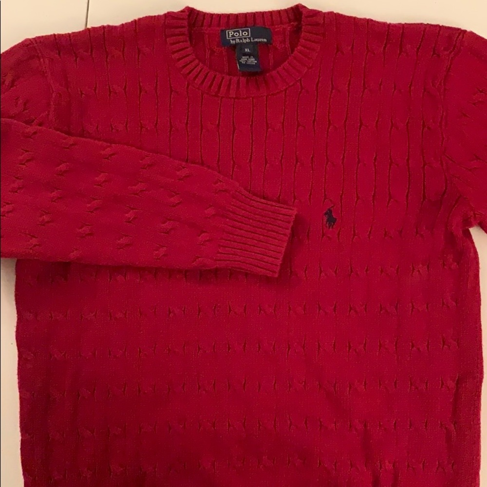 Red Polo crew neck sweater
